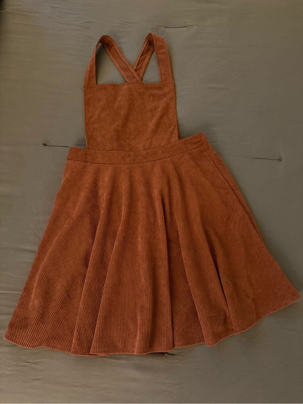 SHEIN Brown Corduroy Mini Dress Fall Layering Staple
